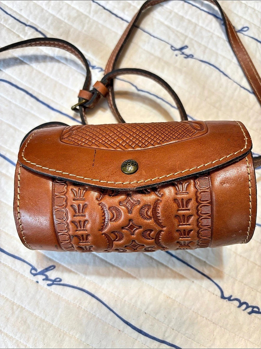 Patricia Nash Tooled Leather Crossbody Bag in Brown